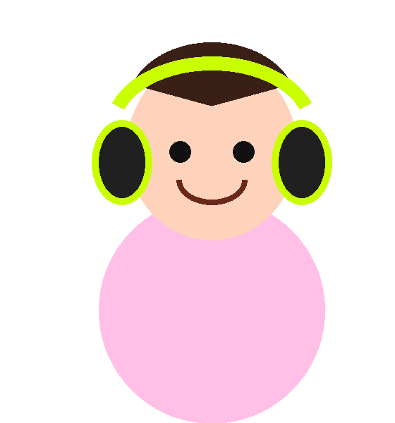 Stylized gamer with headphones